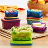 image:imageFit amp Fresh Kids Reusable Lunch Box Container Set with BuiltIn Ice Packs 14Piece Healthy Lunch and Snack Kit BPAFree Microwave Safe Portion ControlKids Healthy Lunch Set  14 Piece