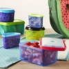 image:imageFit amp Fresh Kids Reusable Lunch Box Container Set with BuiltIn Ice Packs 14Piece Healthy Lunch and Snack Kit BPAFree Microwave Safe Portion ControlMulticonored