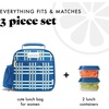 image:imageFit amp Fresh Lunch Bag For Women Insulated Womens Lunch Bag For Work Large Lunch Box For Women With Two Matching Containers Townsend Lunch Bag Carolina GinghamBlue Pistachio Plaid