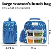 image:imageFit amp Fresh Lunch Bag For Women Insulated Womens Lunch Bag For Work Large Lunch Box For Women With Two Matching Containers Townsend Lunch Bag Carolina GinghamBlue Wildflower