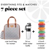 image:imageFit amp Fresh Lunch Bag For Women Insulated Womens Lunch Bag For Work Leakproof amp StainResistant Large Lunch Box For Women With Containers Tumbler and Ice Pack Zipper Closure Wichita Bag RainbowWhite Dot