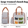 image:imageFit amp Fresh Lunch Bag For Women Insulated Womens Lunch Bag For Work Leakproof amp StainResistant Large Lunch Box For Women With Containers Tumbler and Ice Pack Zipper Closure Wichita Bag RainbowWhite Dot