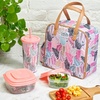 image:imageFit amp Fresh Lunch Bag For Women Insulated Womens Lunch Bag For Work Leakproof amp StainResistant Large Lunch Box For Women With Containers Tumbler and Ice Pack Zipper Closure Wichita Bag RainbowColorful Palm