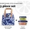 image:imageFit amp Fresh Lunch Bag For Women Insulated Womens Lunch Bag For Work Leakproof amp StainResistant Large Lunch Box For Women With Containers Zipper Closure Minneola Bag Grey DotBlue Tie Dye
