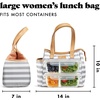 image:imageFit amp Fresh Lunch Bag For Women Insulated Womens Lunch Bag For Work Leakproof amp StainResistant Large Lunch Box For Women With Containers and Matching Tumbler Zipper Westerly Lunch Bag Grey StripGray Stripes