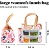 image:imageFit amp Fresh Lunch Bag For Women Insulated Womens Lunch Bag For Work Leakproof amp StainResistant Large Lunch Box For Women With Containers and Matching Tumbler Zipper Westerly Lunch Bag Grey StripBotanical Silo Pink
