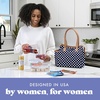 image:imageFit amp Fresh Lunch Bag For Women Insulated Womens Lunch Bag For Work Leakproof amp StainResistant Large Lunch Box For Women With Containers and Matching Tumbler Zipper Westerly Lunch Bag Grey StripNavy Dot