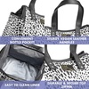 image:imageFit amp Fresh Lunch Bag For Women Insulated Womens Lunch Bag For Work Leakproof amp StainResistant Large Lunch Box For Women With Containers and Matching Tumbler Zipper Westerly Lunch Bag Grey StripLuxe Cheetah