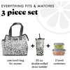 image:imageFit amp Fresh Lunch Bag For Women Insulated Womens Lunch Bag For Work Leakproof amp StainResistant Large Lunch Box For Women With Containers and Matching Tumbler Zipper Westerly Lunch Bag Grey StripLuxe Cheetah