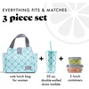 image:imageFit amp Fresh Lunch Bag For Women Insulated Womens Lunch Bag For Work Leakproof amp StainResistant Large Lunch Box For Women With Containers and Matching Tumbler Snap Closure Westport Bag Aqua