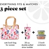 image:imageFit amp Fresh Lunch Bag For Women Insulated Womens Lunch Bag For Work Leakproof amp StainResistant Large Lunch Box For Women With Containers and Matching Tumbler Zipper Westerly Lunch Bag Grey StripBotanical Silo Pink