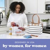 image:imageFit amp Fresh Lunch Bag For Women Insulated Womens Lunch Bag For Work Leakproof amp StainResistant Large Lunch Box For Women With Containers and Matching Tumbler Zipper Westerly Lunch Bag Grey StripGray Stripes