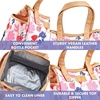 image:imageFit amp Fresh Lunch Bag For Women Insulated Womens Lunch Bag For Work Leakproof amp StainResistant Large Lunch Box For Women With Containers and Matching Tumbler Zipper Westerly Lunch Bag Grey StripBotanical Silo Pink