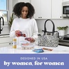 image:imageFit amp Fresh Lunch Bag For Women Insulated Womens Lunch Bag For Work Leakproof amp StainResistant Large Lunch Box For Women With Containers and Matching Tumbler Zipper Westerly Lunch Bag Grey StripLuxe Cheetah