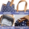 image:imageFit amp Fresh Lunch Bag For Women Insulated Womens Lunch Bag For Work Leakproof amp StainResistant Large Lunch Box For Women With Containers and Matching Tumbler Zipper Westerly Lunch Bag Grey StripNavy Dot