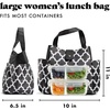 image:imageFit amp Fresh Lunch Bag For Women Insulated Womens Lunch Bag For Work Leakproof amp StainResistant Large Lunch Box For Women With Containers and Matching Tumbler Snap Closure Westport Bag AquaBlack  White Ikat Tile