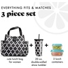 image:imageFit amp Fresh Lunch Bag For Women Insulated Womens Lunch Bag For Work Leakproof amp StainResistant Large Lunch Box For Women With Containers and Matching Tumbler Snap Closure Westport Bag AquaBlack  White Ikat Tile