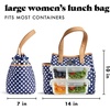 image:imageFit amp Fresh Lunch Bag For Women Insulated Womens Lunch Bag For Work Leakproof amp StainResistant Large Lunch Box For Women With Containers and Matching Tumbler Zipper Westerly Lunch Bag Grey StripNavy Dot
