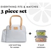 image:imageFit amp Fresh Lunch Bag For Women Insulated Womens Lunch Bag For Work Leakproof amp StainResistant Large Lunch Box For Women With Expandable Bottle Pocket Zipper Closure Laketown Bag Cheetah TumblerGray Stripes