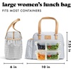 image:imageFit amp Fresh Lunch Bag For Women Insulated Womens Lunch Bag For Work Leakproof amp StainResistant Large Lunch Box For Women With Expandable Bottle Pocket Zipper Closure Laketown Bag Cheetah TumblerGray Stripes