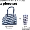 image:imageFit amp Fresh Lunch Bag For Women Insulated Womens Lunch Bag For Work Leakproof amp StainResistant Large Lunch Box For Women With Expandable Bottle Pocket Zipper Closure Laketown Bag Cheetah TumblerNavy Stripe