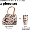 image:imageFit amp Fresh Lunch Bag For Women Insulated Womens Lunch Bag For Work Leakproof amp StainResistant Large Lunch Box For Women With Expandable Bottle Pocket Zipper Closure Laketown Bag Cheetah TumblerCheetah Graphic