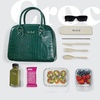 image:imageFit amp Fresh Lyon Modern Lunch Bag With Travel Utensils For Women Insulated Womens Lunch Bag For Work Leakproof amp StainResistant Large Lunch Box For Women Faux Croc Leather BlackGreen
