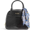 image:imageFit amp Fresh Lyon Modern Lunch Bag With Travel Utensils For Women Insulated Womens Lunch Bag For Work Leakproof amp StainResistant Large Lunch Box For Women Faux Croc Leather BlackLyon Black