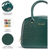image:imageFit amp Fresh Lyon Modern Lunch Bag With Travel Utensils For Women Insulated Womens Lunch Bag For Work Leakproof amp StainResistant Large Lunch Box For Women Faux Croc Leather BlackGreen