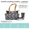 image:imageFit amp Fresh Navarto Adult Insulated Lunch Bag with Side Pouches amp Carry Handles Complete Lunch Kit Includes Matching Tumbler amp Container Black LargeBlack