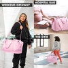 image:imageFit amp Fresh Neoprene Duffel Bag for Travel Weekender Carry On Approved  Expandable Duffle w Crossbody Strap Extra Storage Pockets  Zip Pocket  Gym Bag Overnight Bag Hospital Bag Men amp WomenBallet Pink