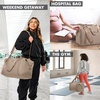 image:imageFit amp Fresh Neoprene Duffel Bag for Travel Weekender Carry On Approved  Expandable Duffle w Crossbody Strap Extra Storage Pockets  Zip Pocket  Gym Bag Overnight Bag Hospital Bag Men amp WomenTaupe