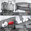 image:imageFit amp Fresh Neoprene Duffel Bag for Travel Weekender Carry On Approved  Expandable Duffle w Crossbody Strap Extra Storage Pockets  Zip Pocket  Gym Bag Overnight Bag Hospital Bag Men amp WomenHeather Gray
