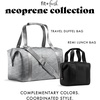 image:imageFit amp Fresh Neoprene Duffel Bag for Travel Weekender Carry On Approved  Expandable Duffle w Crossbody Strap Extra Storage Pockets  Zip Pocket  Gym Bag Overnight Bag Hospital Bag Men amp WomenHeather Gray