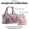image:imageFit amp Fresh Neoprene Duffel Bag for Travel Weekender Carry On Approved  Expandable Duffle w Crossbody Strap Extra Storage Pockets  Zip Pocket  Gym Bag Overnight Bag Hospital Bag Men amp WomenElderberry