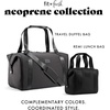 image:imageFit amp Fresh Neoprene Duffel Bag for Travel Weekender Carry On Approved  Expandable Duffle w Crossbody Strap Extra Storage Pockets  Zip Pocket  Gym Bag Overnight Bag Hospital Bag Men amp WomenBlack