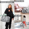 image:imageFit amp Fresh Neoprene Duffel Bag for Travel Weekender Carry On Approved  Expandable Duffle w Crossbody Strap Extra Storage Pockets  Zip Pocket  Gym Bag Overnight Bag Hospital Bag Men amp WomenHeather Gray