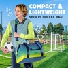 image:imageFit amp Fresh Neoprene Jr Duffel Bag for Boys Carry On Approved  Expandable Duffle w Crossbody Strap Extra Storage Pockets  Zip Pocket  Sports Bag Football Soccer Kids Sleepover BagBlue Green