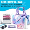 image:imageFit amp Fresh Neoprene Jr Duffel Bag for Boys Carry On Approved  Expandable Duffle w Crossbody Strap Extra Storage Pockets  Zip Pocket  Sports Bag Football Soccer Kids Sleepover BagPink Purple