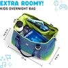 image:imageFit amp Fresh Neoprene Jr Duffel Bag for Boys Carry On Approved  Expandable Duffle w Crossbody Strap Extra Storage Pockets  Zip Pocket  Sports Bag Football Soccer Kids Sleepover BagBlue Green