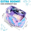 image:imageFit amp Fresh Neoprene Jr Duffel Bag for Boys Carry On Approved  Expandable Duffle w Crossbody Strap Extra Storage Pockets  Zip Pocket  Sports Bag Football Soccer Kids Sleepover BagPink Purple