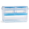 image:imageFit amp Fresh Plastic Lunch Container Bento Box For Adults and Kids Divided Reusable Lunch Container With 3 Compartments For Work School Travel 3 Piece Entree Set With Ice PackComplete Lunch Set