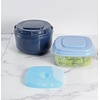 image:imageFit amp Fresh Plastic Lunch Container Bento Box For Adults and Kids Divided Reusable Lunch Container With 3 Compartments For Work School Travel 3 Piece Entree Set With Ice PackSoup  Sandwich Set  Navy