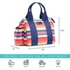 image:imageFit amp Fresh Sanibel Adult Insulated Lunch Bag with Side Pouch amp Carry Handles Complete Lunch Kit Includes 2 Containers Cheetah LargeColorful Stripe