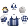 image:imageFit amp Fresh Sanibel Adult Insulated Lunch Bag with Side Pouch amp Carry Handles Complete Lunch Kit Includes 2 Containers Cheetah LargeNavy Gingham