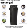image:imageFit amp Fresh Shaker Bottle Leak Proof Sports Blender Bottle for Protein Mix For Women Durable Protein Shaker Cup 24 ozwith Unique Agitator for Smooth Mixing MauveBlack