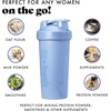 image:imageFit amp Fresh Shaker Bottle Leak Proof Sports Blender Bottle for Protein Mix For Women Durable Protein Shaker Cup 24 ozwith Unique Agitator for Smooth Mixing MauveCornflower Blue