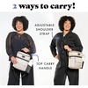 image:imageFit amp Fresh Westminster Dual Compartment Insulated Lunch Bag wContainers  Durable Lunch Box for Women LeakResistant Large Capacity Cooler Meal Prep Lunch Tote For Nurses Teachers School WorkTaupe and Black Dot