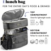 image:imageFit amp Fresh Westminster Dual Compartment Insulated Lunch Bag wContainers  Durable Lunch Box for Women LeakResistant Large Capacity Cooler Meal Prep Lunch Tote For Nurses Teachers School WorkBlack
