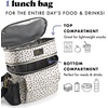 image:imageFit amp Fresh Westminster Dual Compartment Insulated Lunch Bag wContainers  Durable Lunch Box for Women LeakResistant Large Capacity Cooler Meal Prep Lunch Tote For Nurses Teachers School WorkTaupe and Black Dot